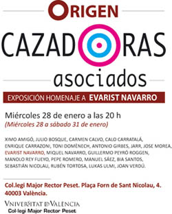 Cartel de la exposición colectiva en homenaje a Evarist Navarro.